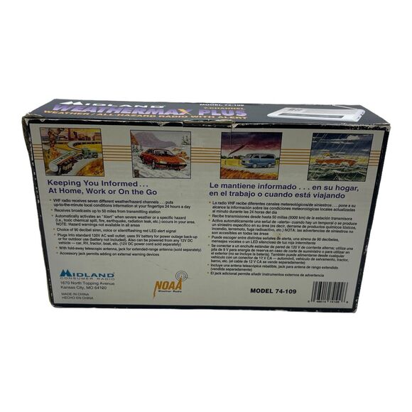 Vintage MIDLAND 7 Channel Weathermax Plus WEATHER RADIO Model #74-109 - Picture 2 of 3